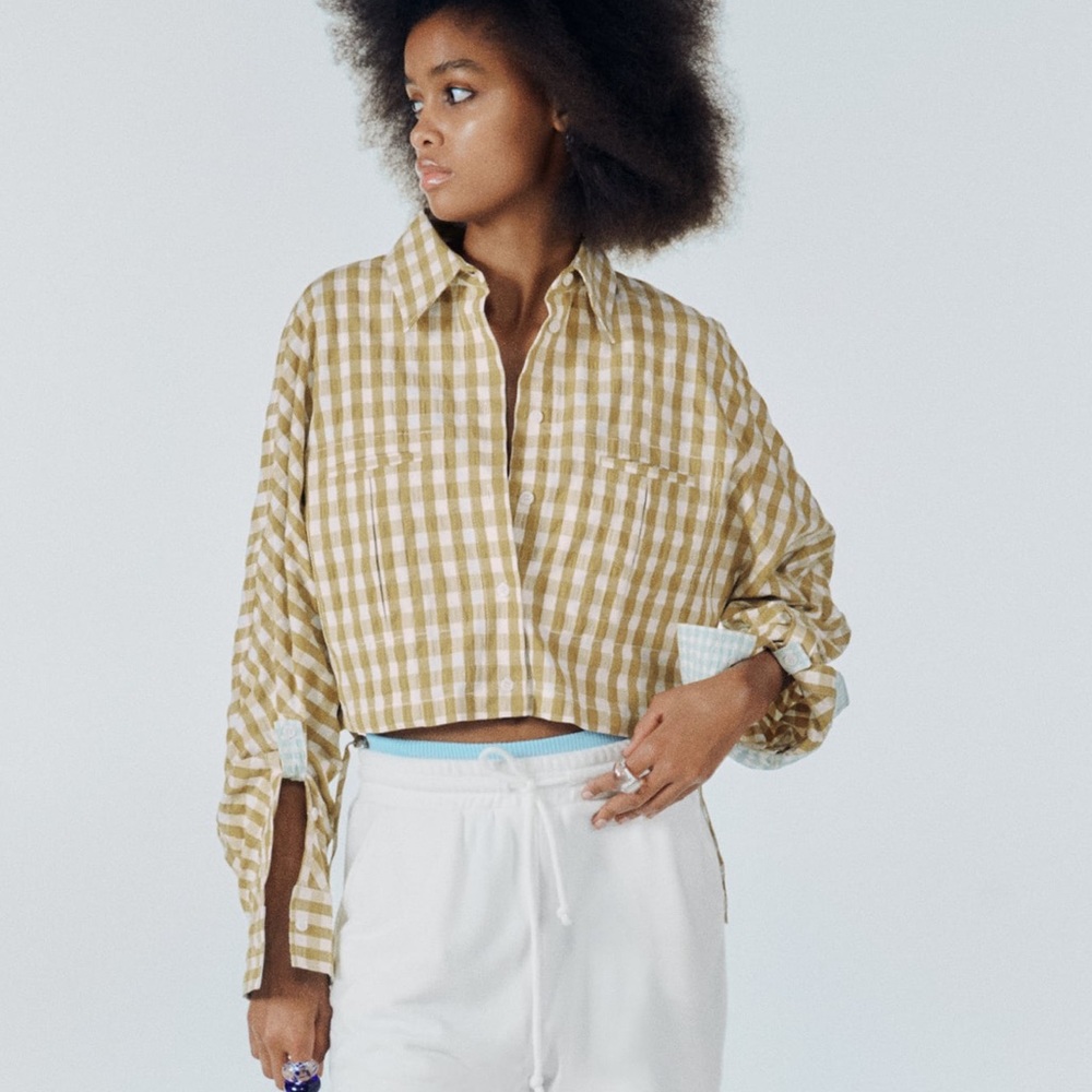Zara gingham shirt. Size M